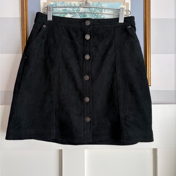 Abercrombie & Fitch Black Button-Front Mini Skirt Size Small - Picture 3 of 7